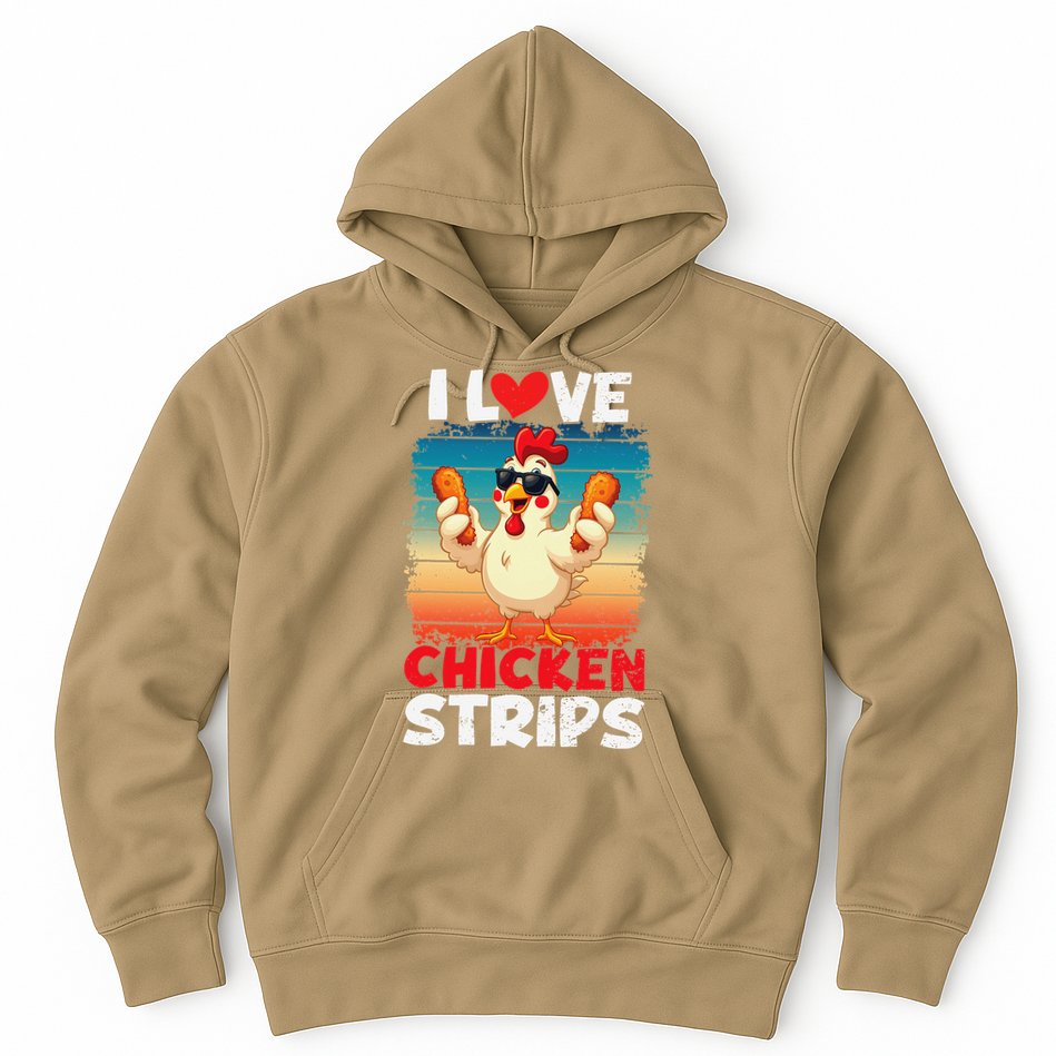 I Love Chicken Strips Crispy Chicken Fingers Fast Food Hoodie
