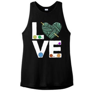 I Love Crochet And Knitting Great Gift Funny Crocheting Lover Gift Ladies PosiCharge Tri-Blend Wicking Tank