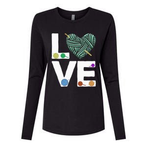 I Love Crochet And Knitting Great Gift Funny Crocheting Lover Gift Womens Cotton Relaxed Long Sleeve T-Shirt