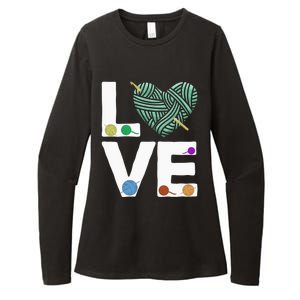 I Love Crochet And Knitting Great Gift Funny Crocheting Lover Gift Womens CVC Long Sleeve Shirt