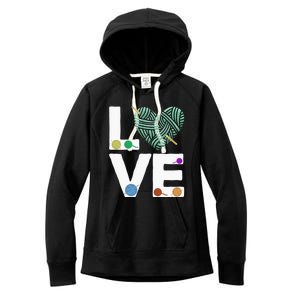 I Love Crochet And Knitting Great Gift Funny Crocheting Lover Gift Women's Fleece Hoodie