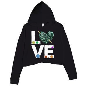 I Love Crochet And Knitting Great Gift Funny Crocheting Lover Gift Crop Fleece Hoodie