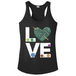 I Love Crochet And Knitting Great Gift Funny Crocheting Lover Gift Ladies PosiCharge Competitor Racerback Tank