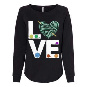 I Love Crochet And Knitting Great Gift Funny Crocheting Lover Gift Womens California Wash Sweatshirt