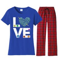 I Love Crochet And Knitting Great Gift Funny Crocheting Lover Gift Women's Flannel Pajama Set