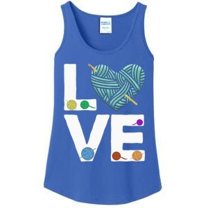 I Love Crochet And Knitting Great Gift Funny Crocheting Lover Gift Ladies Essential Tank