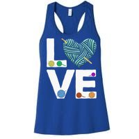 I Love Crochet And Knitting Great Gift Funny Crocheting Lover Gift Women's Racerback Tank