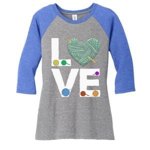 I Love Crochet And Knitting Great Gift Funny Crocheting Lover Gift Women's Tri-Blend 3/4-Sleeve Raglan Shirt