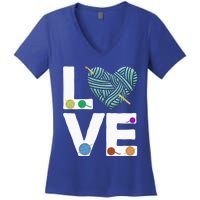 I Love Crochet And Knitting Great Gift Funny Crocheting Lover Gift Women's V-Neck T-Shirt