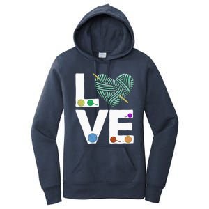 I Love Crochet And Knitting Great Gift Funny Crocheting Lover Gift Women's Pullover Hoodie