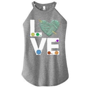 I Love Crochet And Knitting Great Gift Funny Crocheting Lover Gift Women's Perfect Tri Rocker Tank