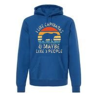 I Like Capybaras And Maybe 3 People Funny Capybara Lover Premium Hoodie