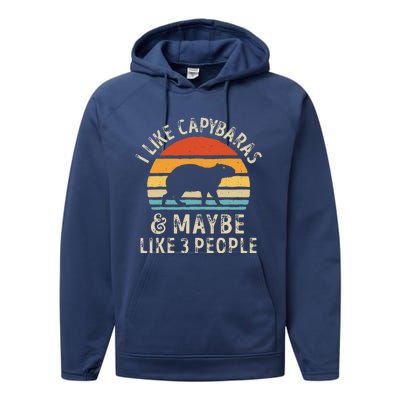 I Like Capybaras And Maybe 3 People Funny Capybara Lover Performance Fleece Hoodie