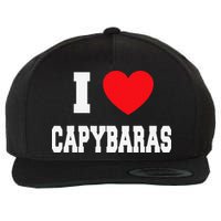 I Love Capybaras Wool Snapback Cap