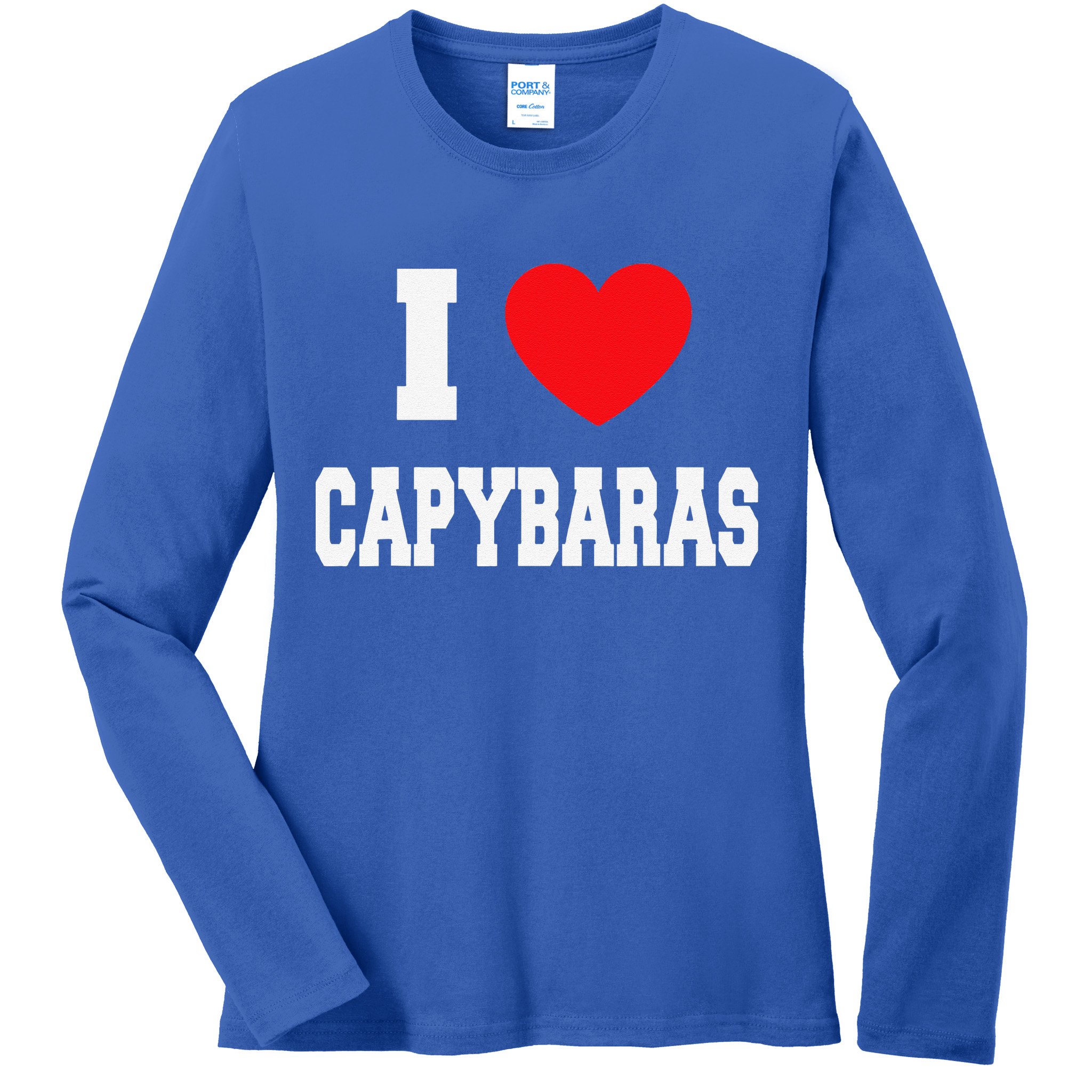 I Love Capybaras Ladies Long Sleeve Shirt