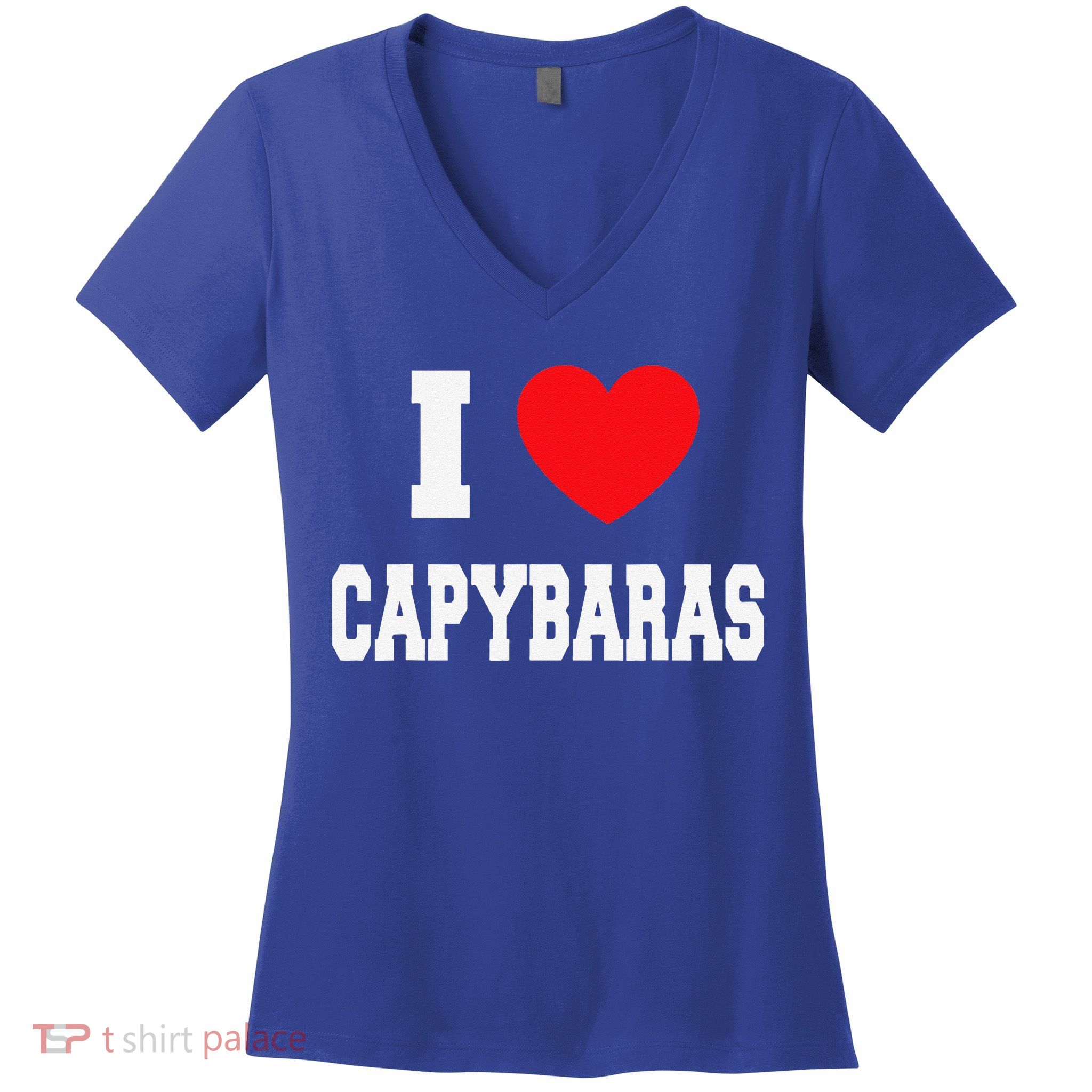 I Love Capybaras Women's V-Neck T-Shirt