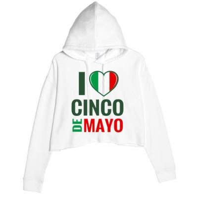 I Love Cinco De Mayo Crop Fleece Hoodie