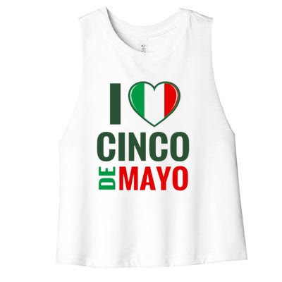 I Love Cinco De Mayo Women's Racerback Cropped Tank