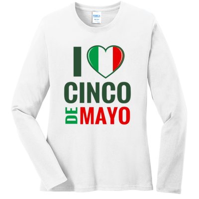 I Love Cinco De Mayo Ladies Long Sleeve Shirt