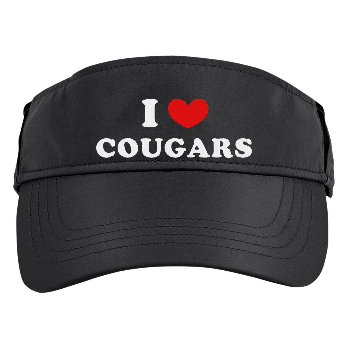 I Love Cougars I Heart Cougars Adult Drive Performance Visor