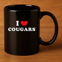 I Love Cougars I Heart Cougars 11oz C Handle Ceramic Mug