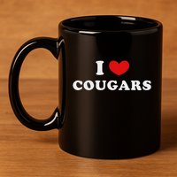 I Love Cougars I Heart Cougars 11oz C Handle Ceramic Mug