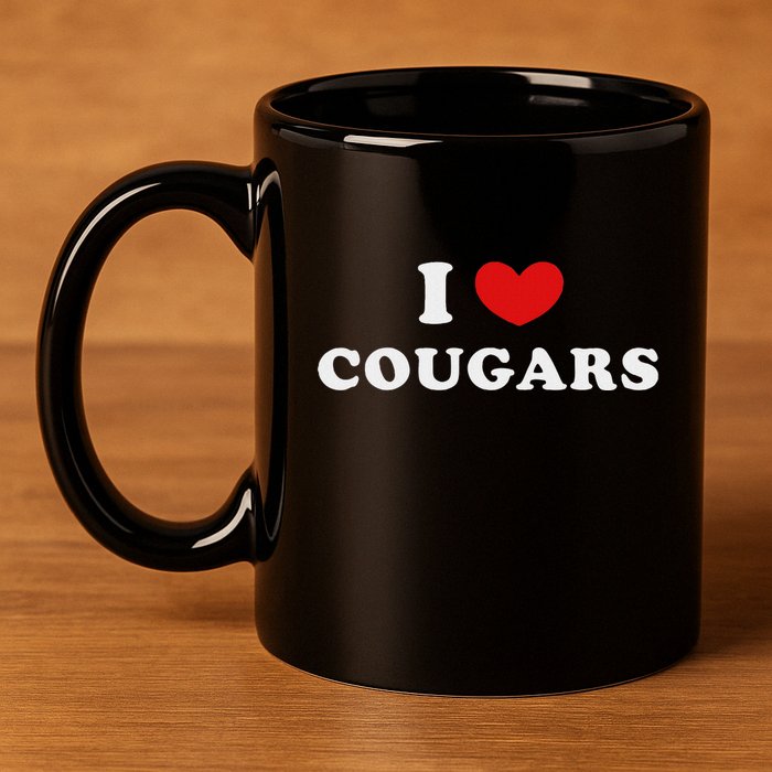 I Love Cougars I Heart Cougars 11oz C Handle Ceramic Mug