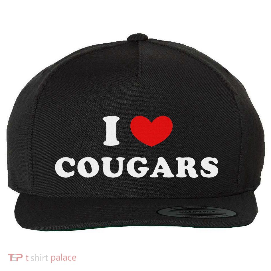 I Love Cougars I Heart Cougars Wool Snapback Cap