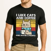 I Like Cats And Coffee And Maybe 3 People Retro Coffee Lover Cooling Performance Crew T-Shirt