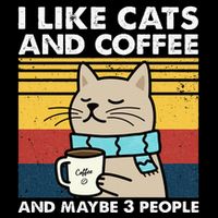 I Like Cats And Coffee And Maybe 3 People Retro Coffee Lover Wool Snapback Cap