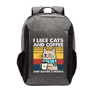 I Like Cats And Coffee And Maybe 3 People Retro Coffee Lover Vector Backpack