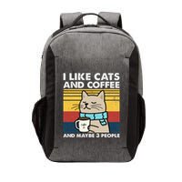 I Like Cats And Coffee And Maybe 3 People Retro Coffee Lover Vector Backpack