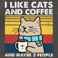 I Like Cats And Coffee And Maybe 3 People Retro Coffee Lover Vector Backpack