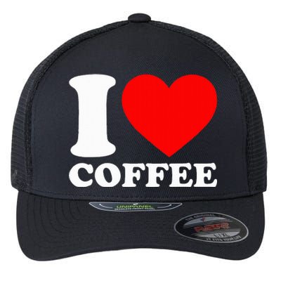 I Love Coffee Flexfit Unipanel Trucker Cap