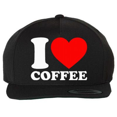 I Love Coffee Wool Snapback Cap