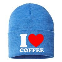 I Love Coffee Sustainable Knit Beanie