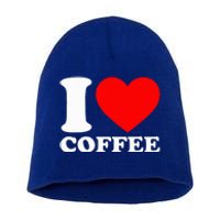 I Love Coffee Short Acrylic Beanie