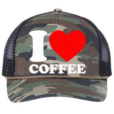 I Love Coffee Retro Rope Trucker Hat Cap