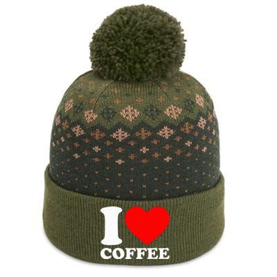 I Love Coffee The Baniff Cuffed Pom Beanie