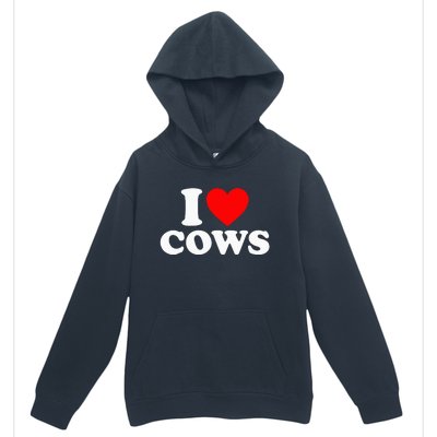 I Love Cows I Heart Cows Funny Farming Cow Lover Urban Pullover Hoodie