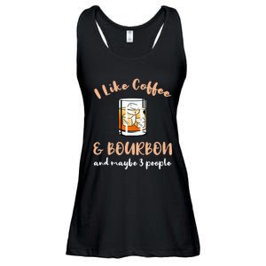 I Like Coffee And Bourbon And Maybe 3 People Ladies Essential Flowy Tank