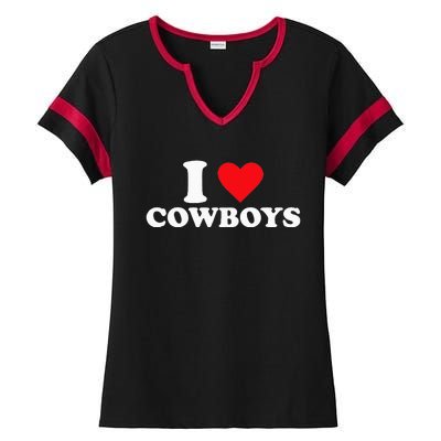 I Love Cow Ladies Halftime Notch Neck Tee