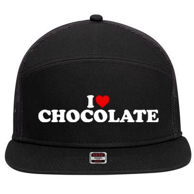 I Love Chocolate Heart 7 Panel Mesh Trucker Snapback Hat