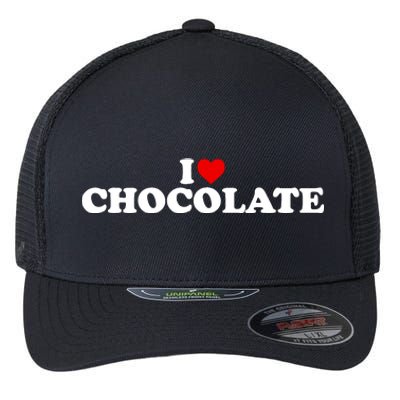 I Love Chocolate Heart Flexfit Unipanel Trucker Cap