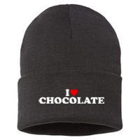 I Love Chocolate Heart Sustainable Knit Beanie