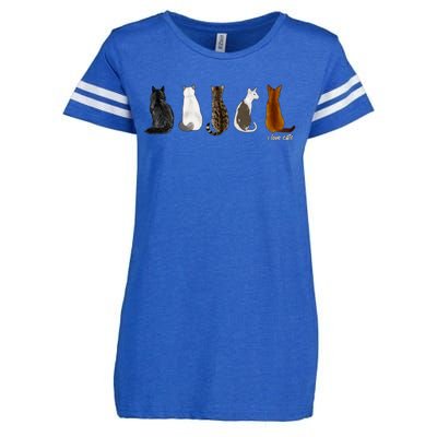 I Love Cats For Cat Lovers Gift Enza Ladies Jersey Football T-Shirt