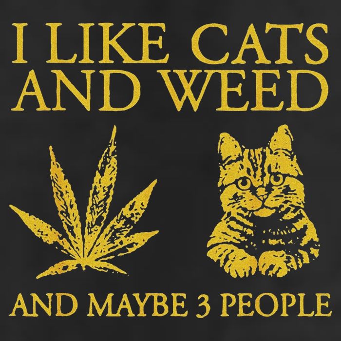 I Like Cats And Weed And Maybe 3 People Microfiber Hand Towel