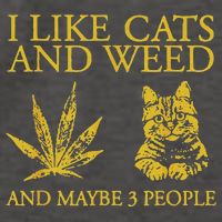 I Like Cats And Weed And Maybe 3 People Vector Backpack
