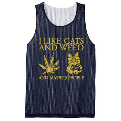 I Like Cats And Weed And Maybe 3 People Mesh Reversible Basketball Jersey Tank