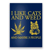 I Like Cats And Weed And Maybe 3 People Poster